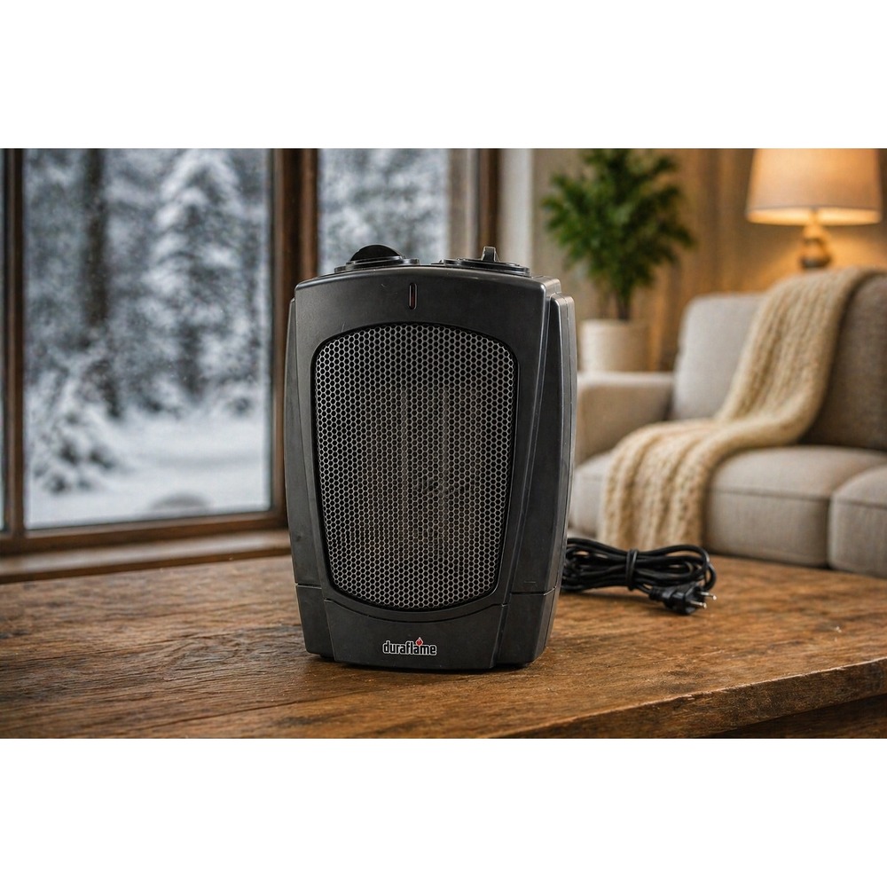 Duraflame 1500W‎ Ceramic Space Heater Black Oscillating DFH-DH-14-TO Portable